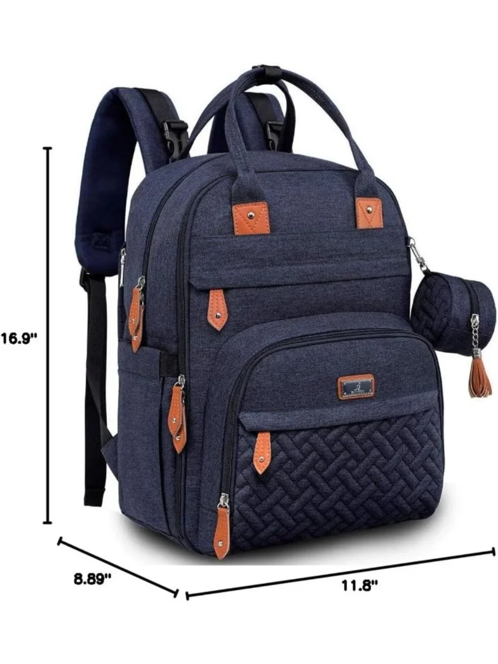 Multi-Functional Water-Resistant Diaper Bag Backpack with Changing Pad